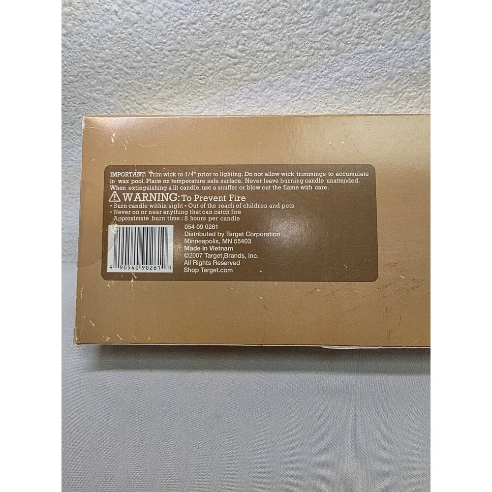 2007 Room Essentials 10” White Unscented Taper Candles 12 Pack Box New target